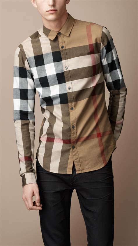 burberry brit 3 4 sleeve check shirt|Men’s Designer Shirts .